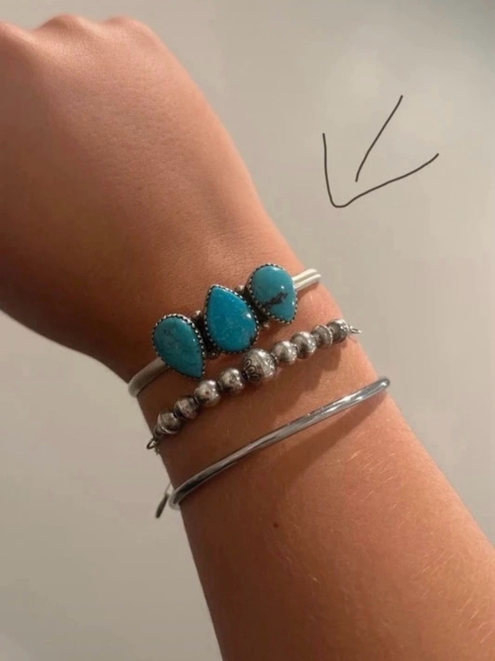 sterling silver turquoise cuff